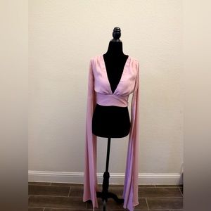 Maxi sleeve crop top